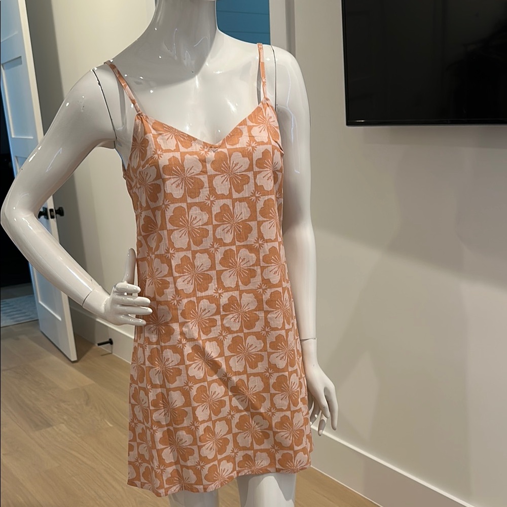 Floral Slip Dress in Peach and White